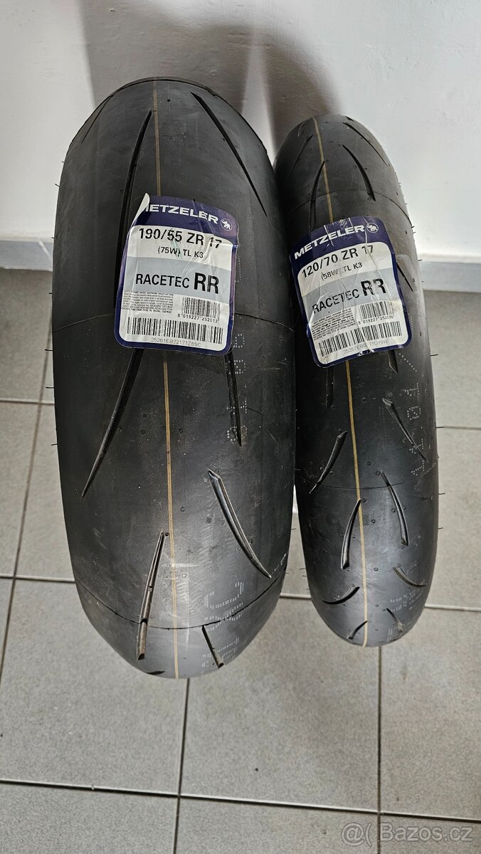 Sada pneu METZELER Racetec RR 120/70 ZR17 + 190/55 ZR17 Nové