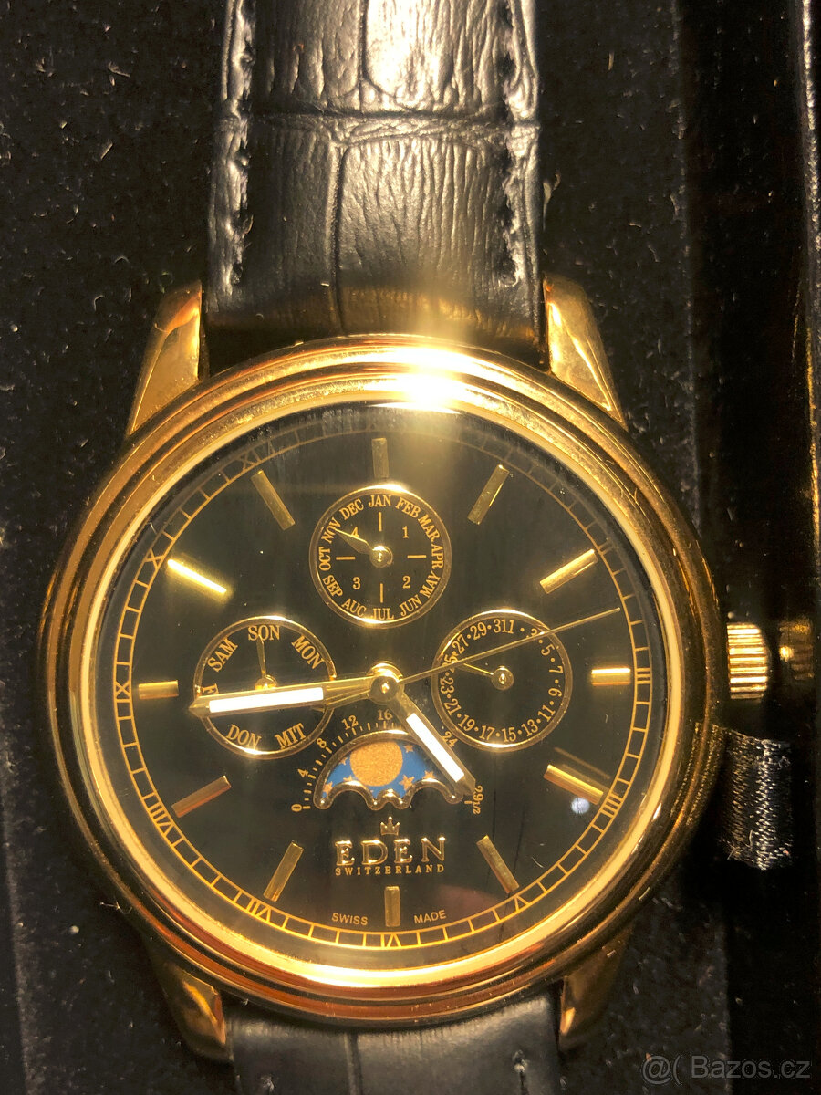 Nové švýcařské hodinky Eden, strojek quartz, originál krabič