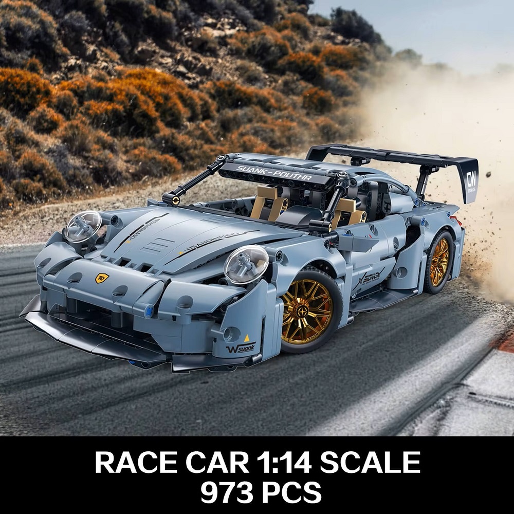 Stavebnice modrá Porsche 911 kompatibilní s LEGO