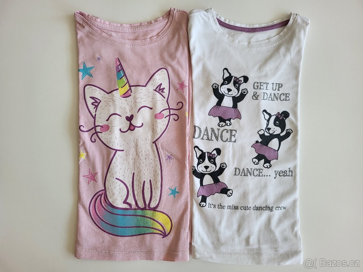 Trička "pejsci a jednorožec" vel. 122