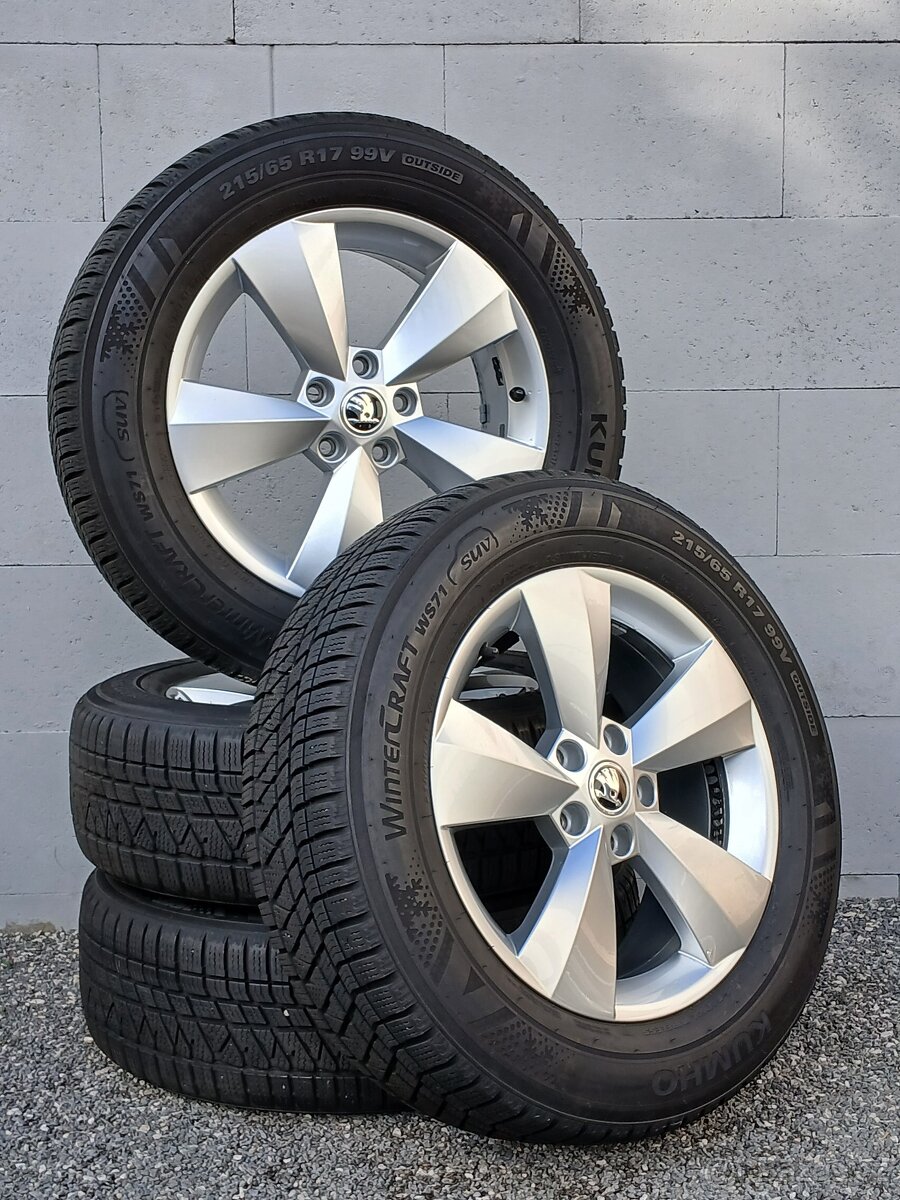 Zimní orig alu kola Škoda Kodiaq 215/65/17 vzorek 7,5mm