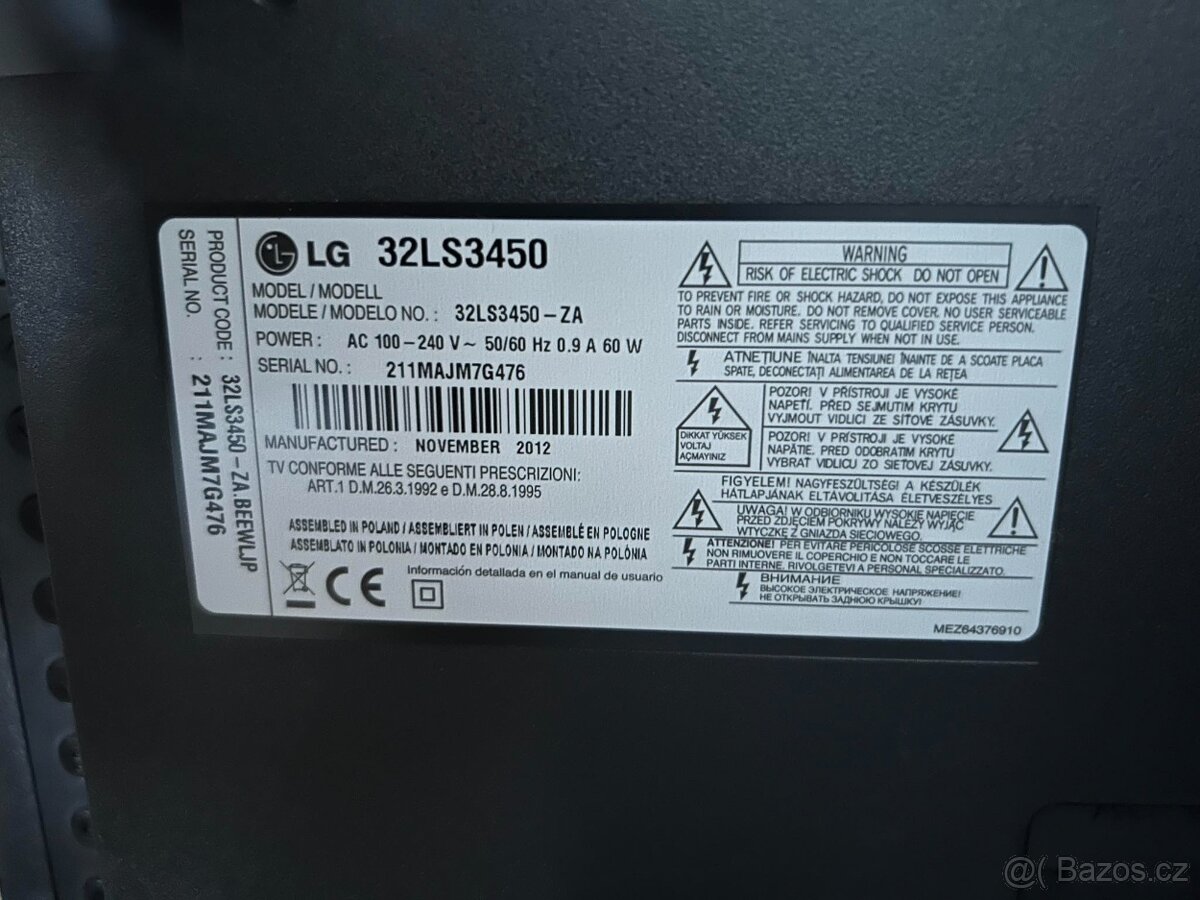 Prodám televizi LG 32LS3450