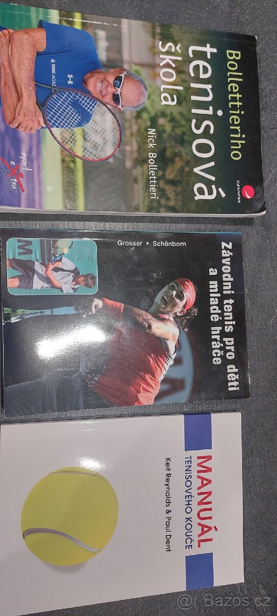 Kniha, tenisový trener, závodní tenis, tenisová škola
