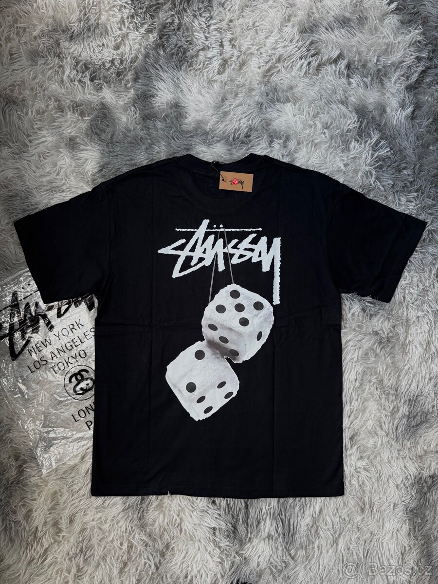 Stüssy bílé tričko whitedice velikost M