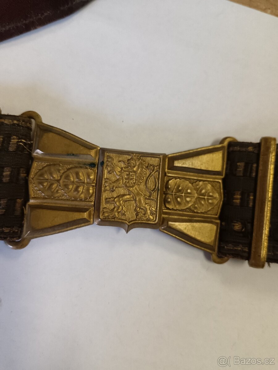 Důstojnický vycházkový opasek 1.Republika ČSR ČSLA
