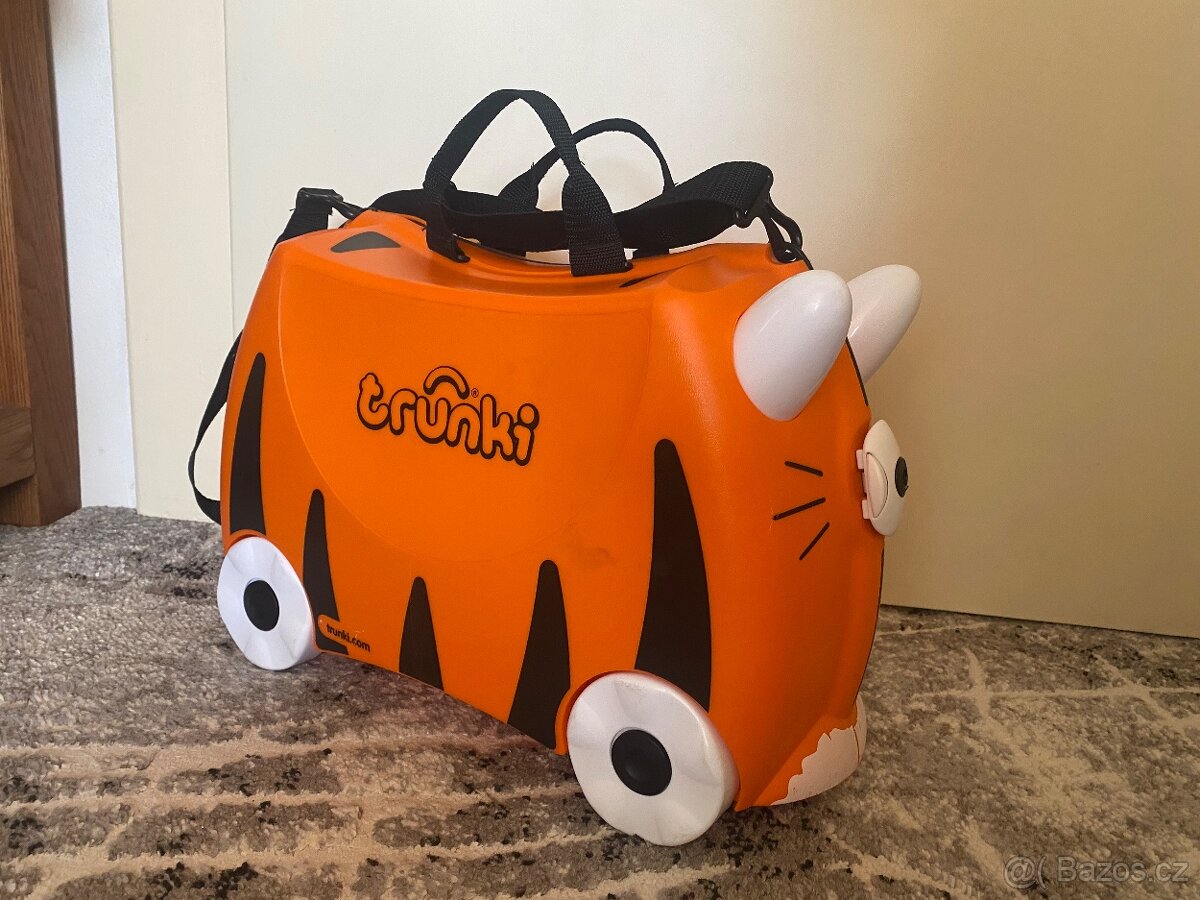 Dětský kufr - odrážedlo - Trunki s kolečky tygr