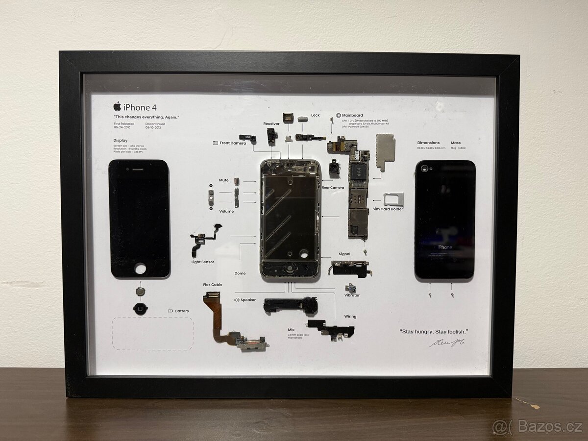 Zarámovaný iPhone 4 - obraz, dekorace, dárek