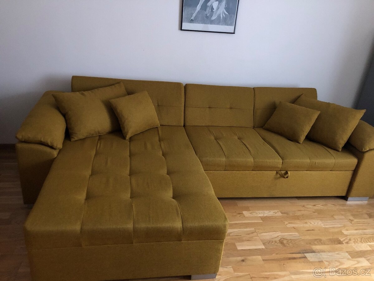 Sedačka -hořčicová barva- SLEVA možná -