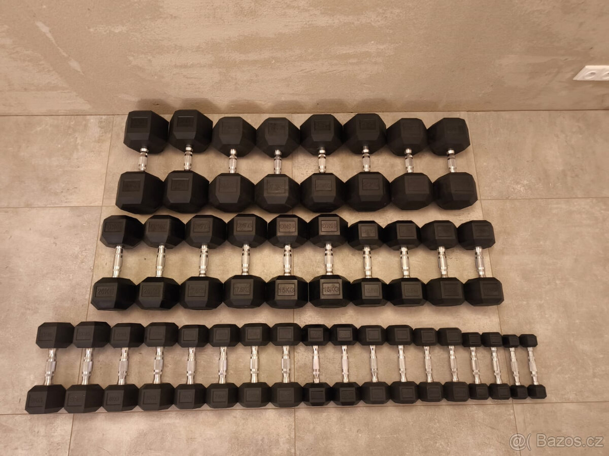 jednoručky činky - HEXA - sada 450kg