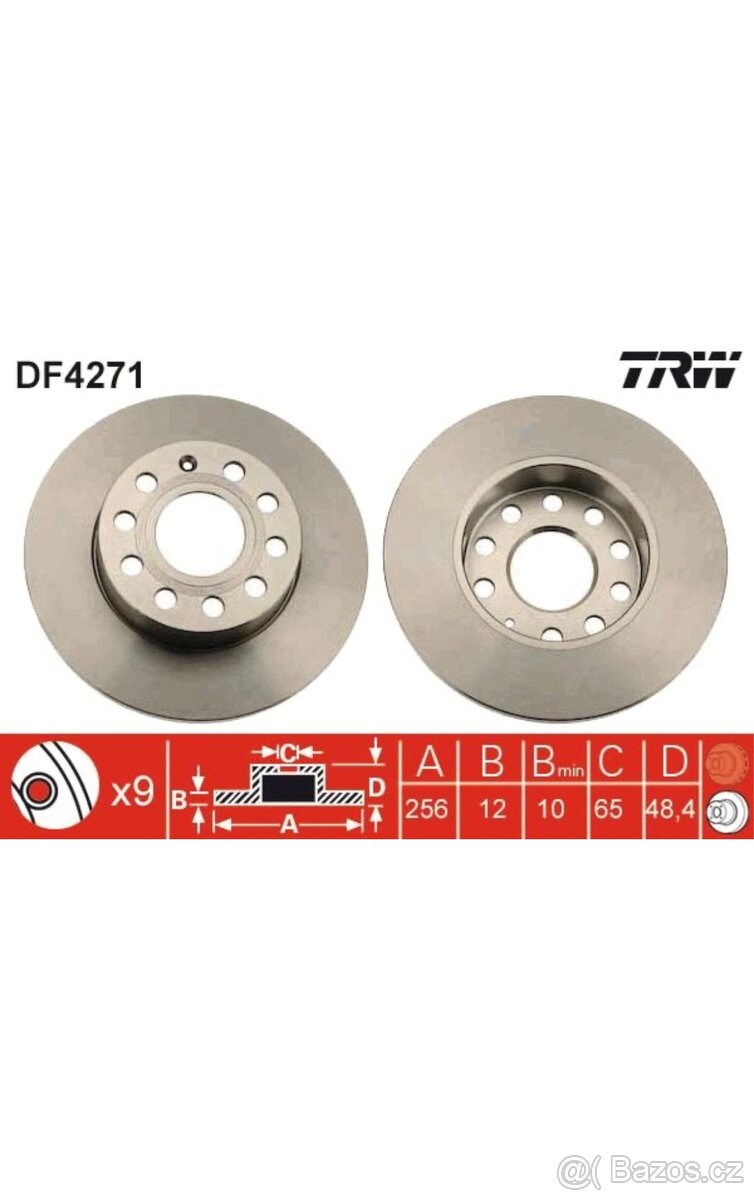 Brzdové kotouče TRW DF4271