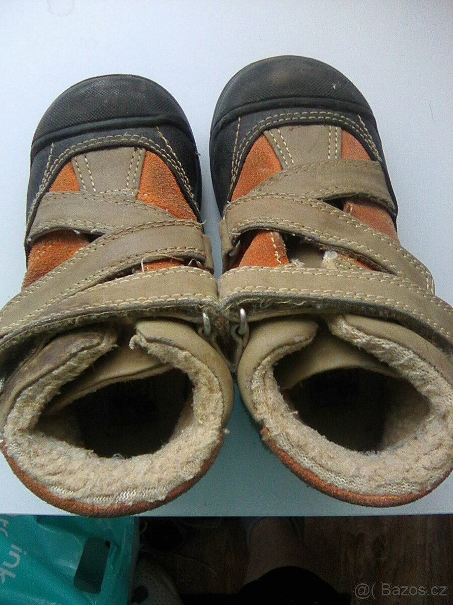 Kožené boty č.24,podzimní,zimní