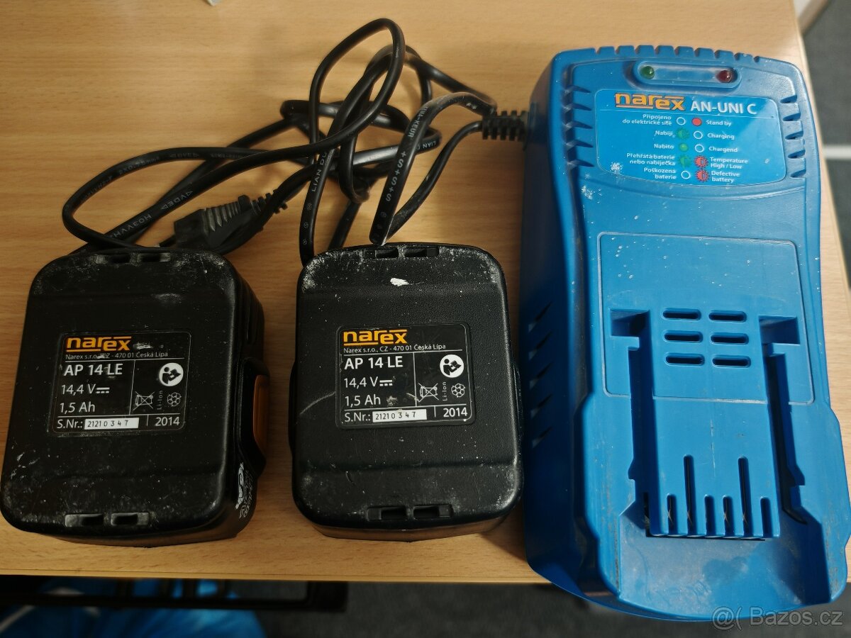NAREX 2x Akumulátor AP14LE + nabíječka AN-UNI C