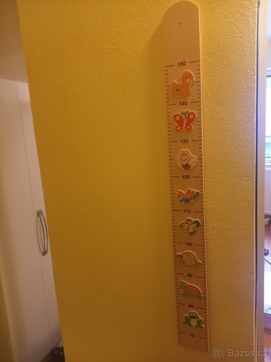 Dětský dřevěný metr s obrázky zvířátek