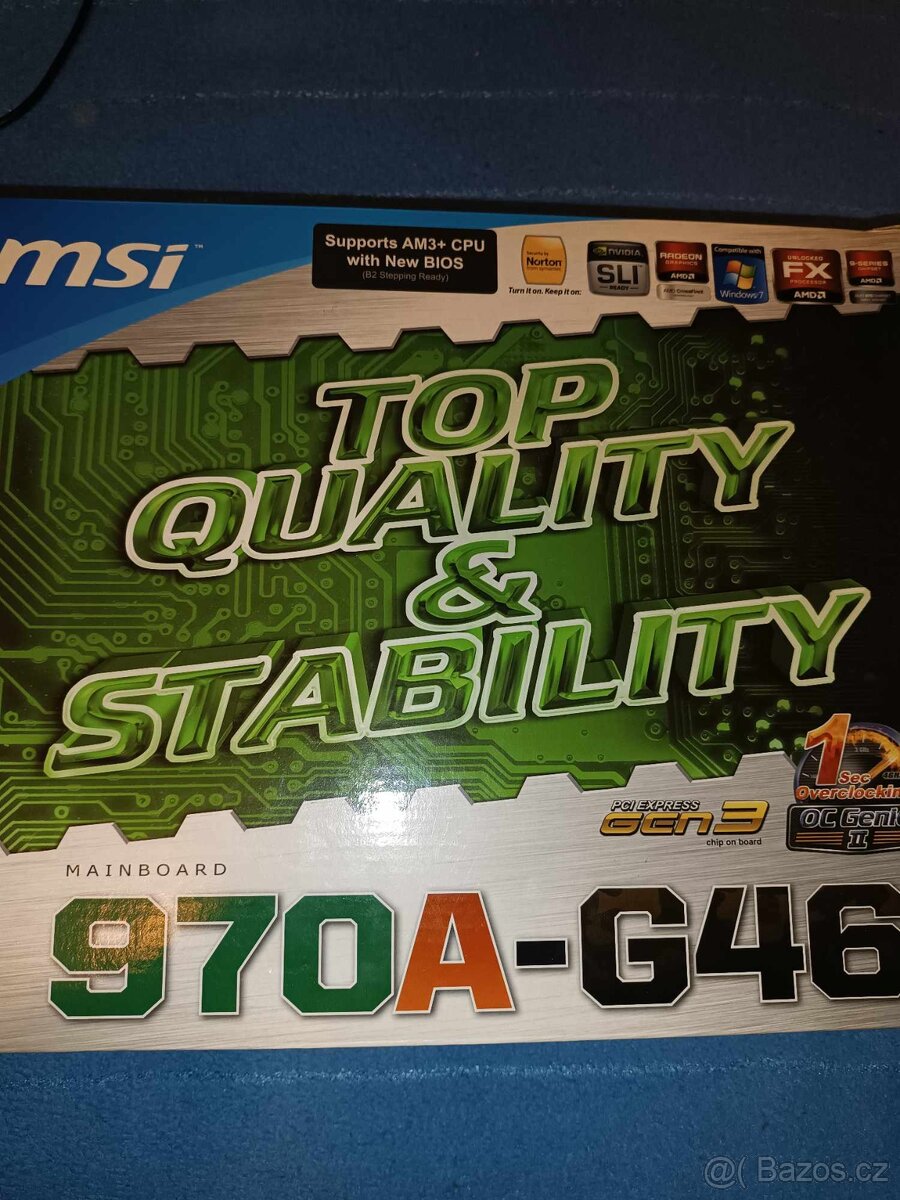 MSI 970A-G46 pár měsiců používaná základní deska socket AM3+