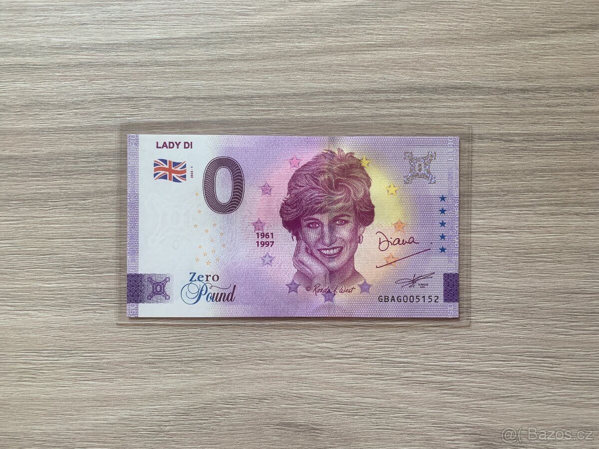 0 Euro Souvenir bankovka LADY DI / princezna Diana