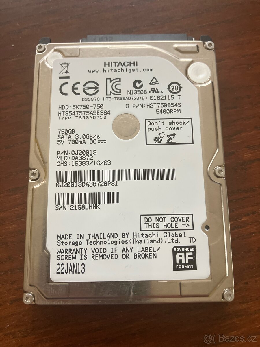 HDD Toshiba SATA 750 GB