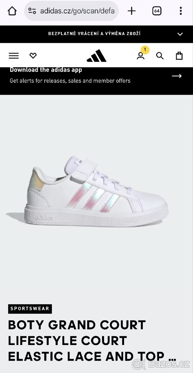 Tenisky Adidas Grand Court velikost 33