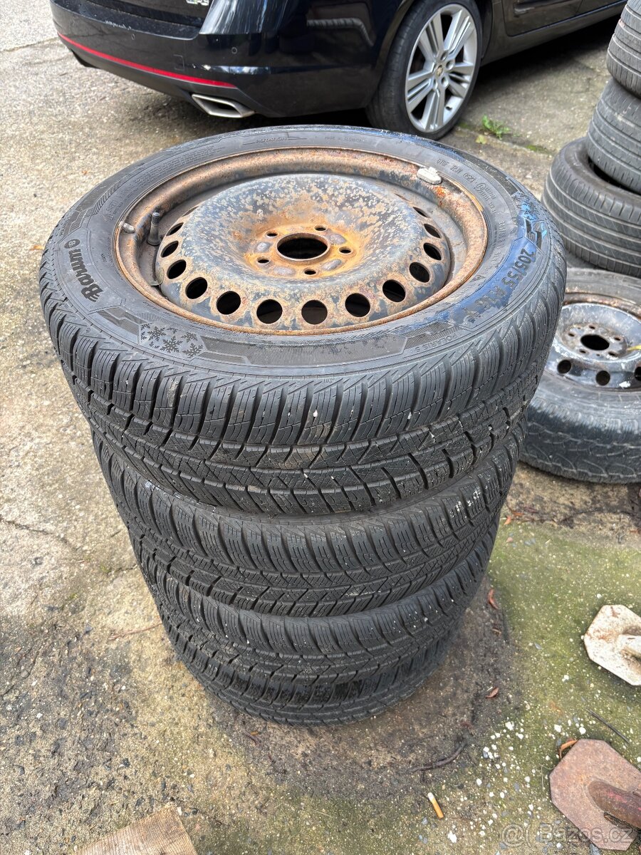 Sada kol plech disky r16 5x108 + zimni pneu 205/55/16