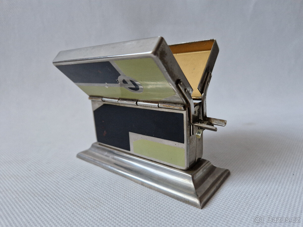 Starý dávkovač zásobník na cigarety geometrické Art Deco