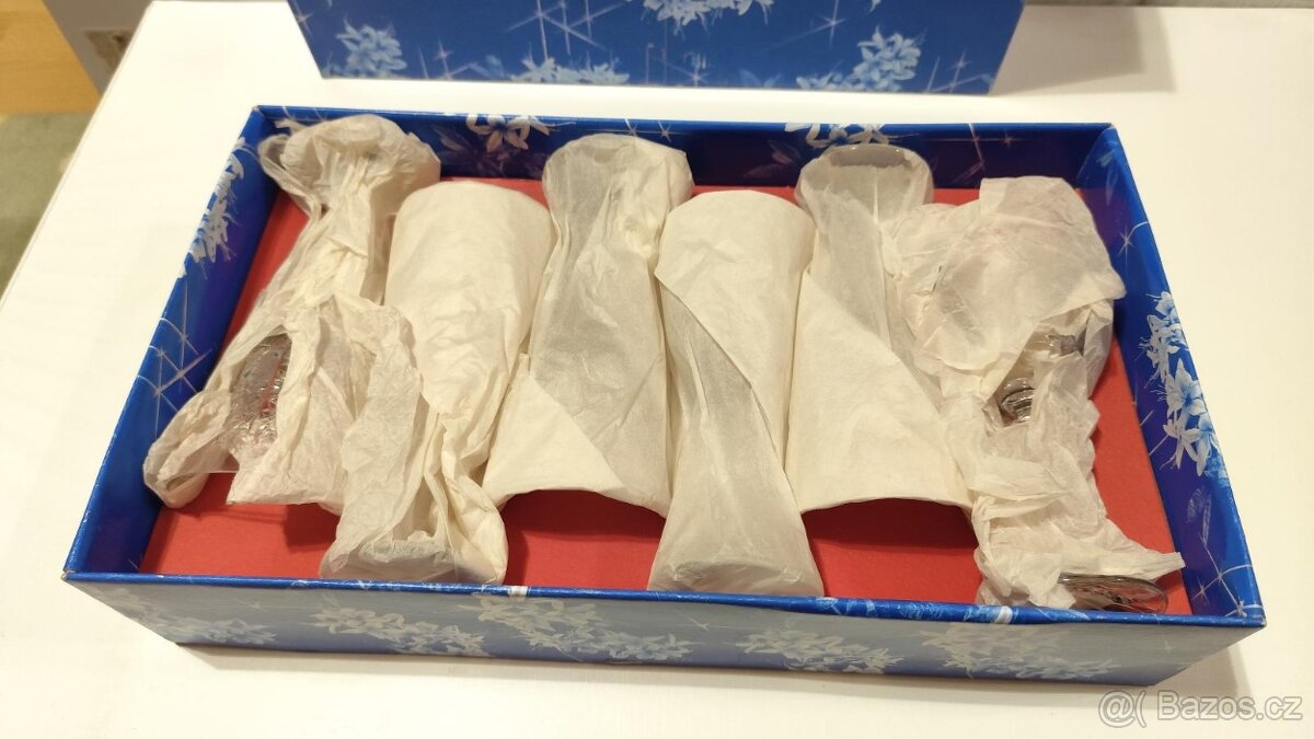 Vintage sklenice Bohemia crystal 6ks - nepoužité