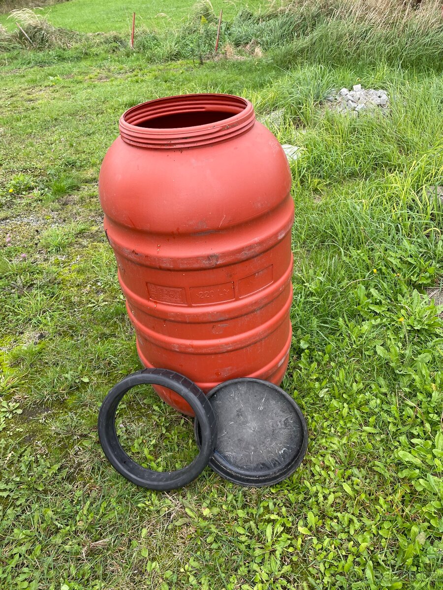 Plastové sudy, plastový sud 220 L, potravinářský