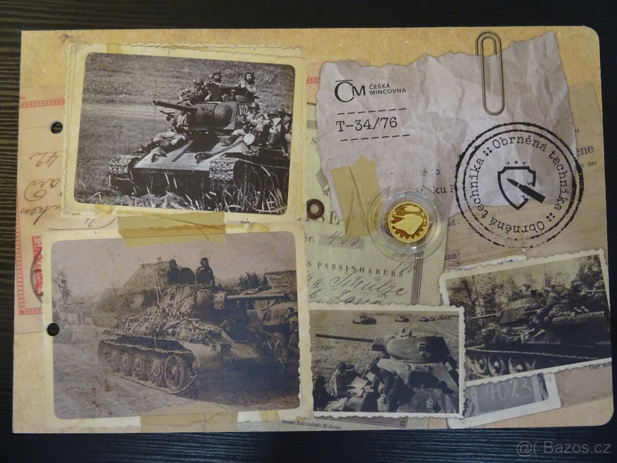 Zlatá mince Obrněná technika - T-34/76 proof