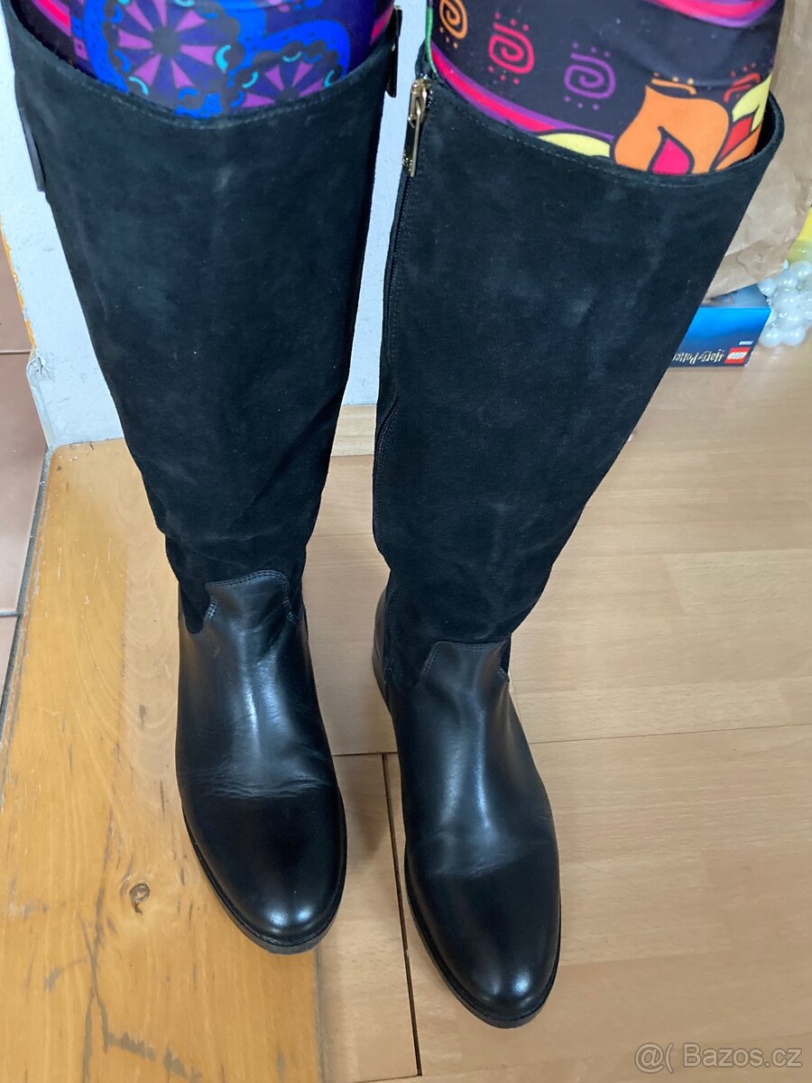 Kožené kozačky Tommy Hilfiger vel. 42
