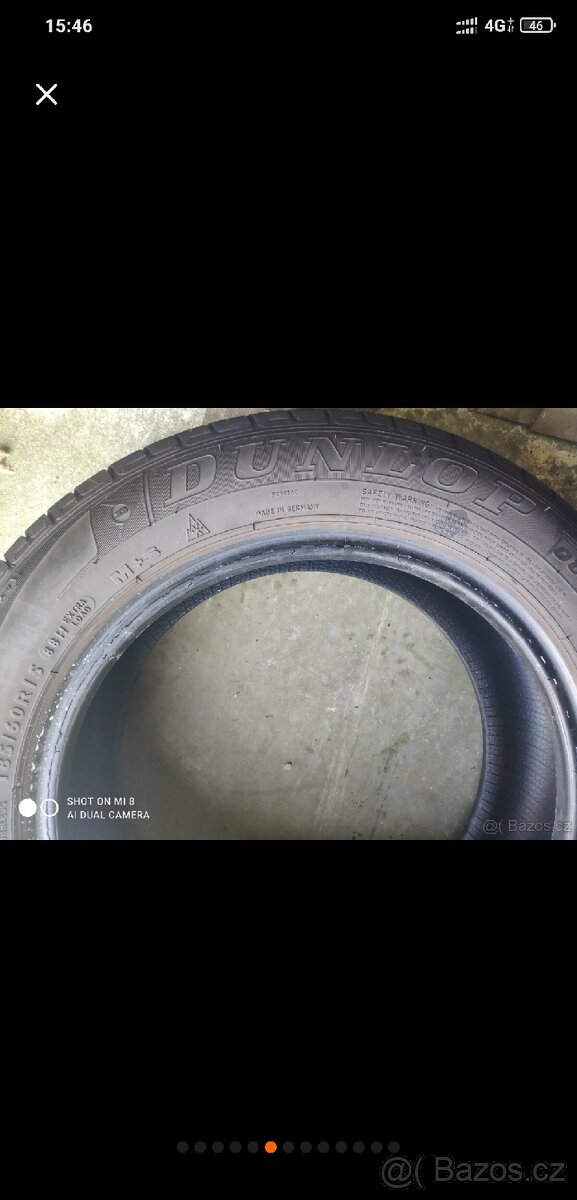 Prodam 2ks letní Dunlop 185/60 r15
