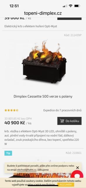 Elektrický krb s efektem hoření