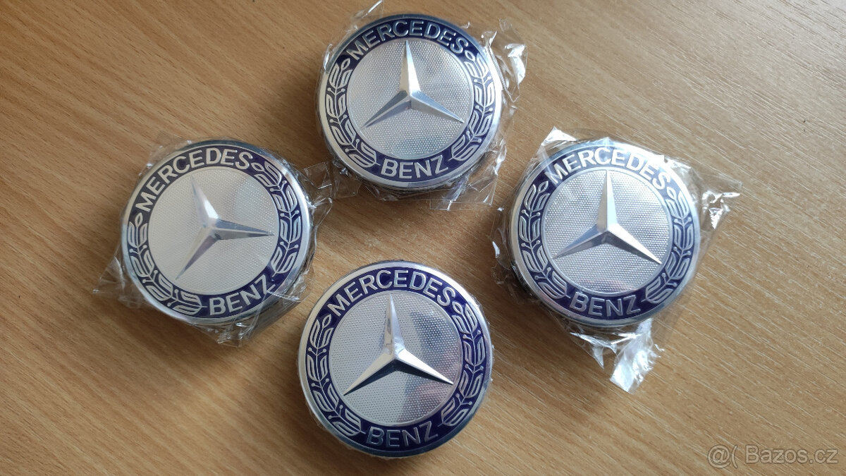 Pokličky na kola MERCEDES - tm.modré žito/stříbrné
