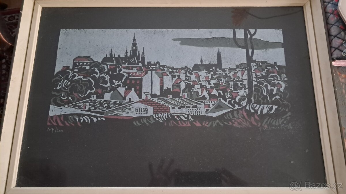 Obraz Praha - malíř Urbánek - grafika