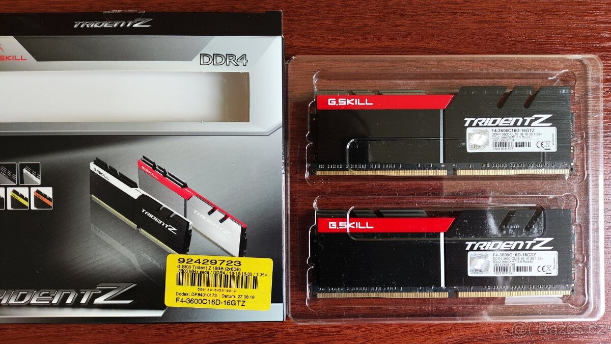 G.SKILL 16GB KIT DDR4 3600MHz CL16 Trident Z