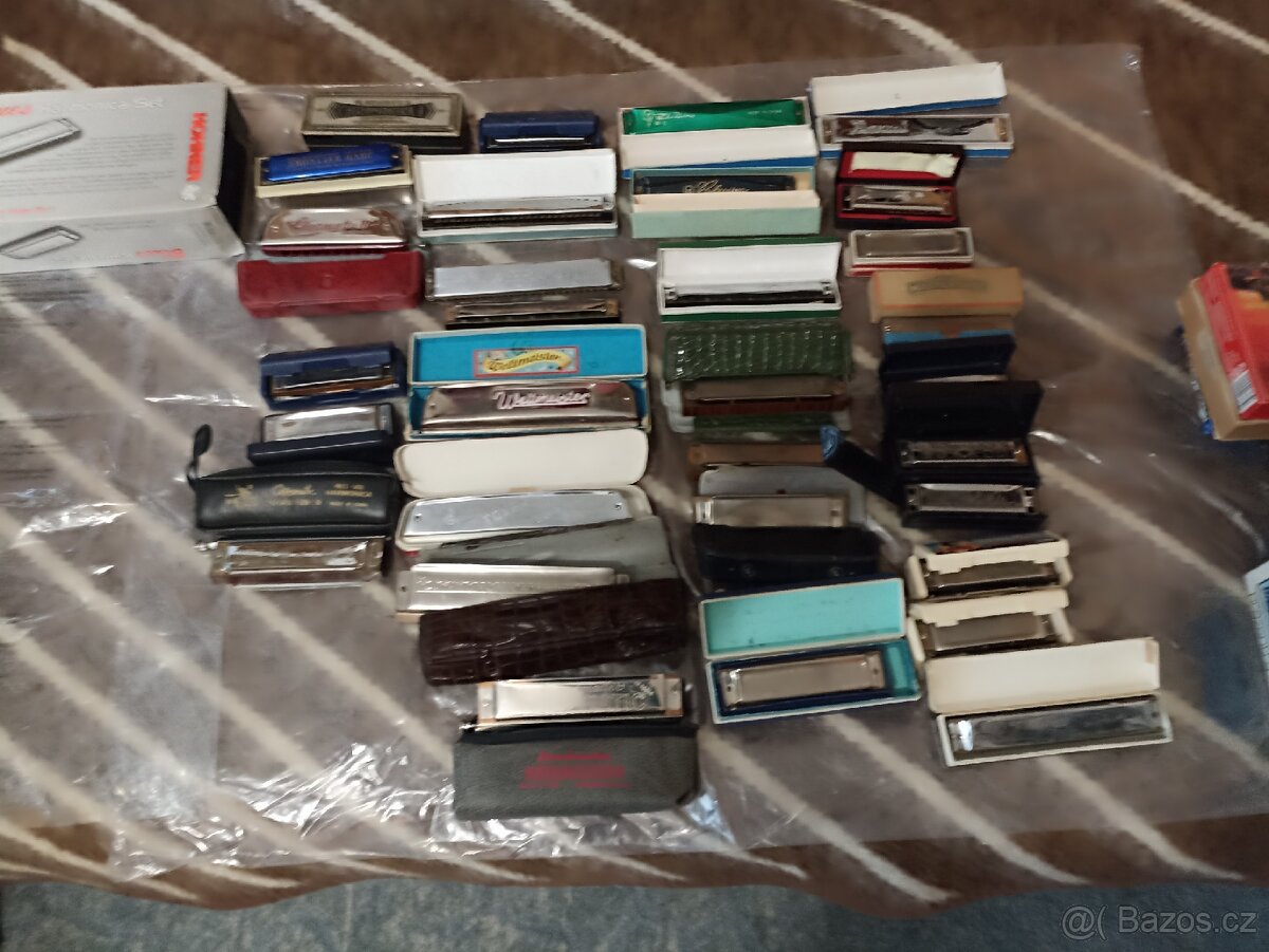 Foukací harmoniky starší většinou Honer ale i jiné