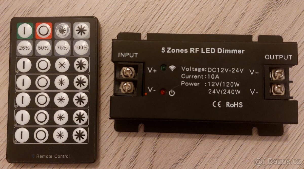 RF LED stmívač 12-24V