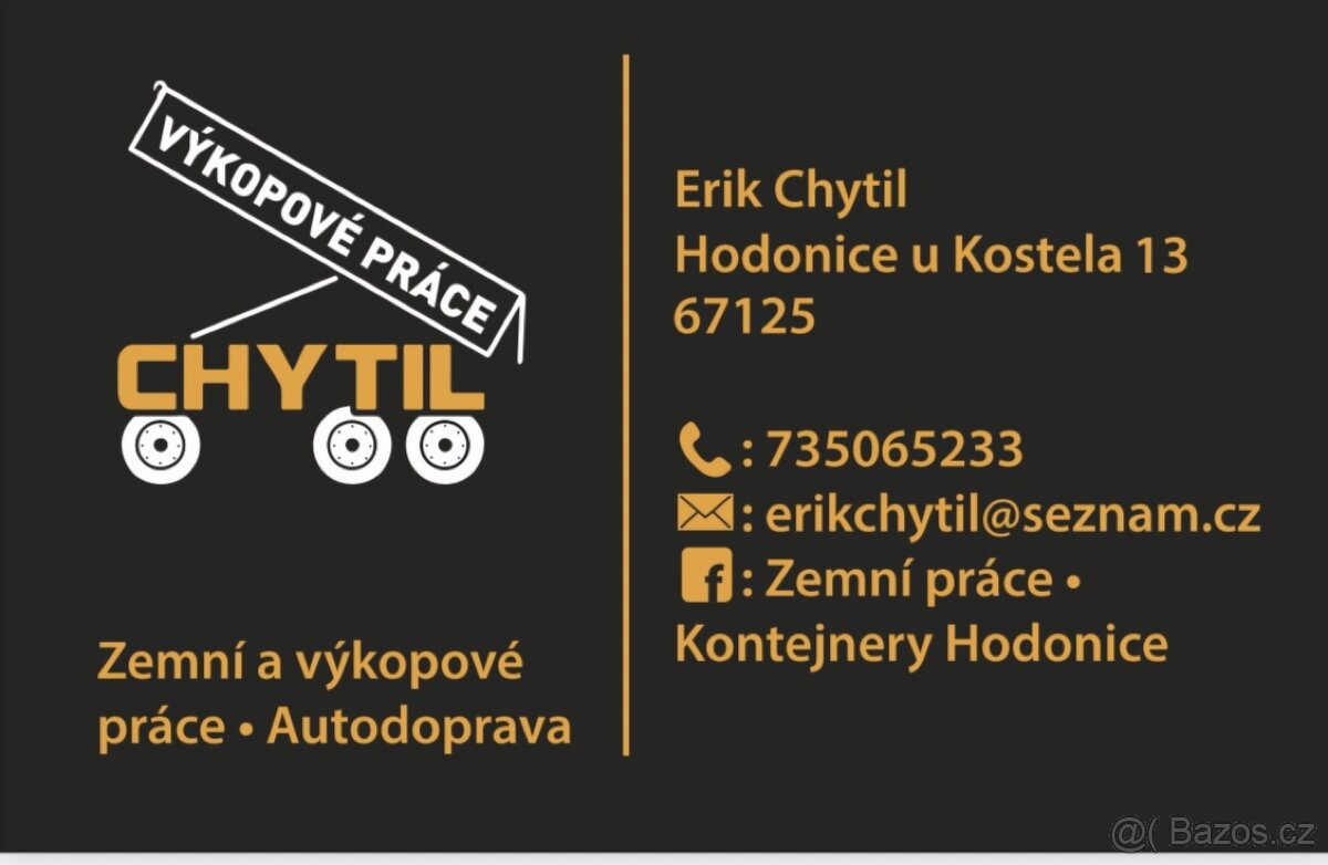 Zemní a výkopové práce|Autodoprava|Kontejnery|Znojmo