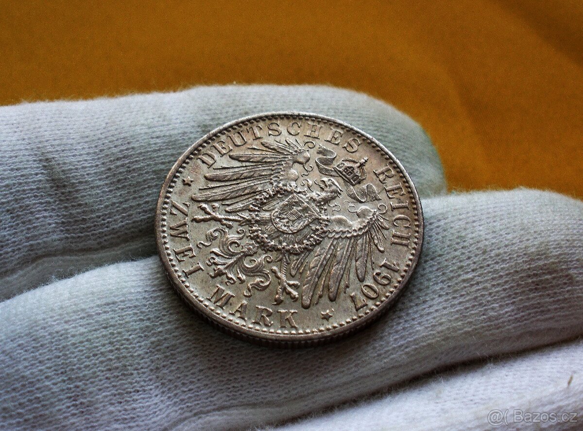 Bádensko - Pamětní 2 Marka 1907 G