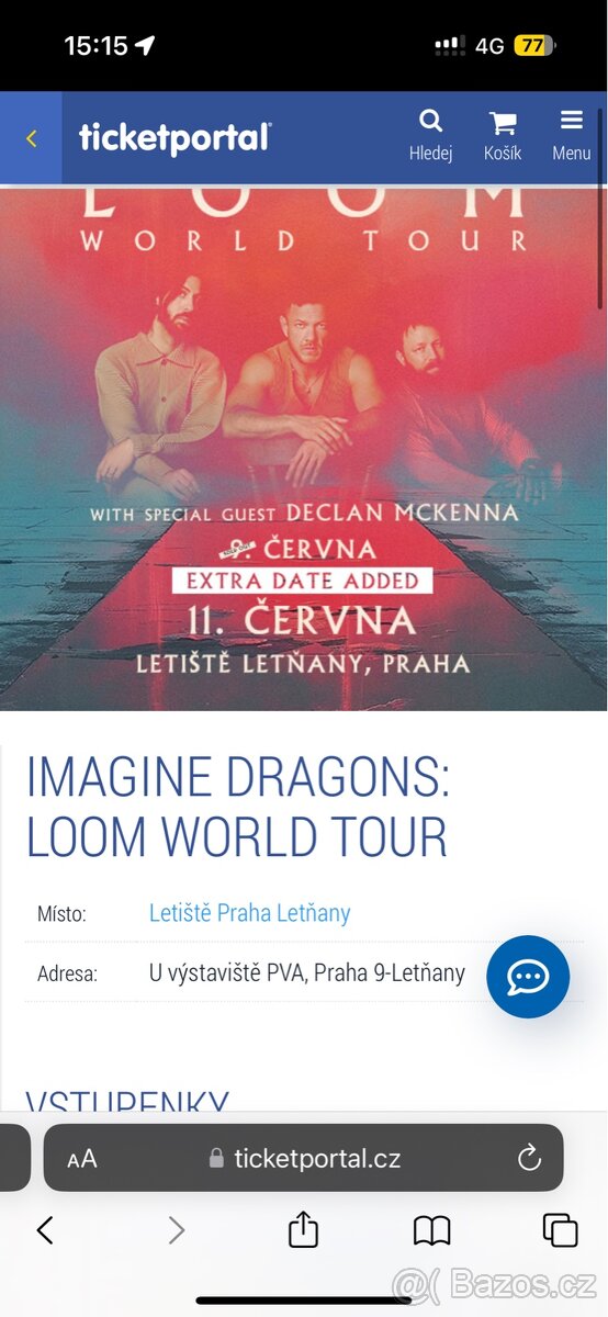 Vstupenky na imagine dragons 11.06