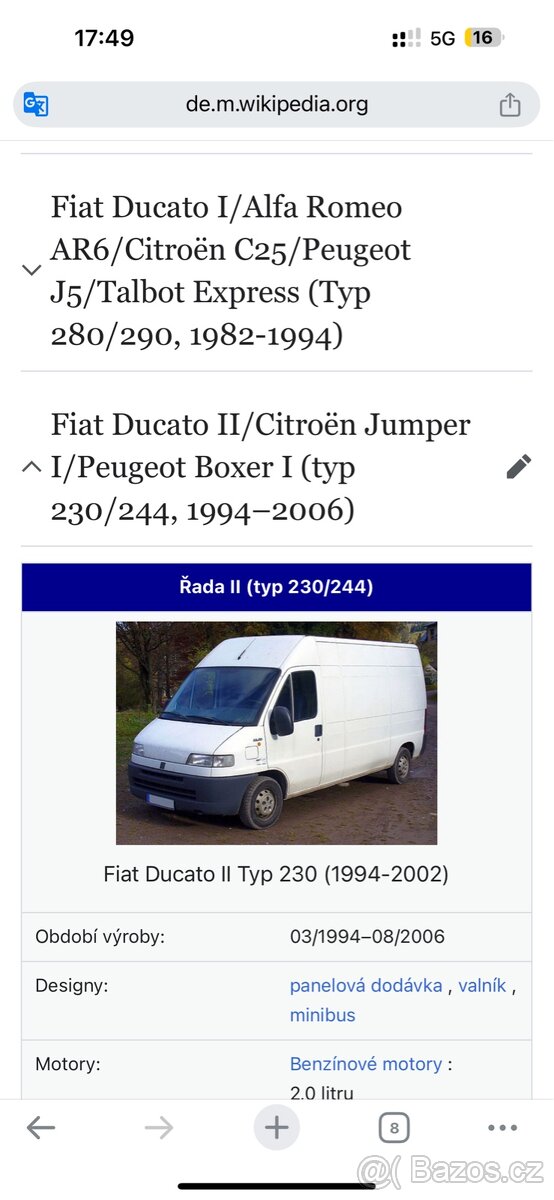 Světla, budíky DUCATO