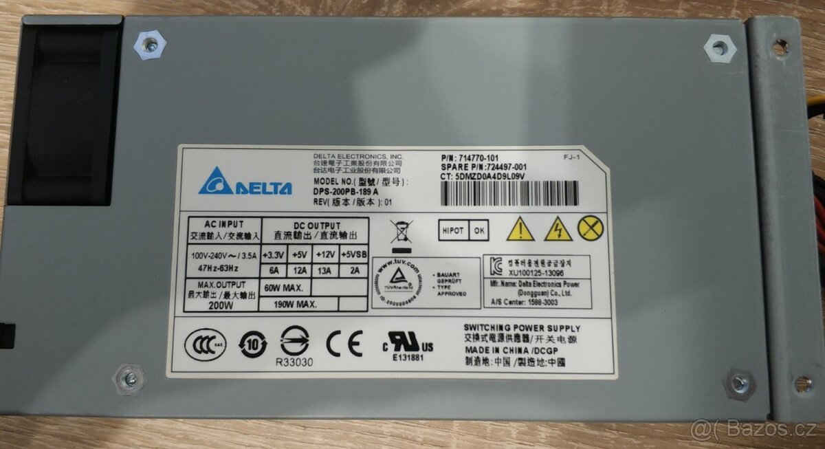 Funkční 200W zdroj pro HP ProLiant MicroServer Gen8