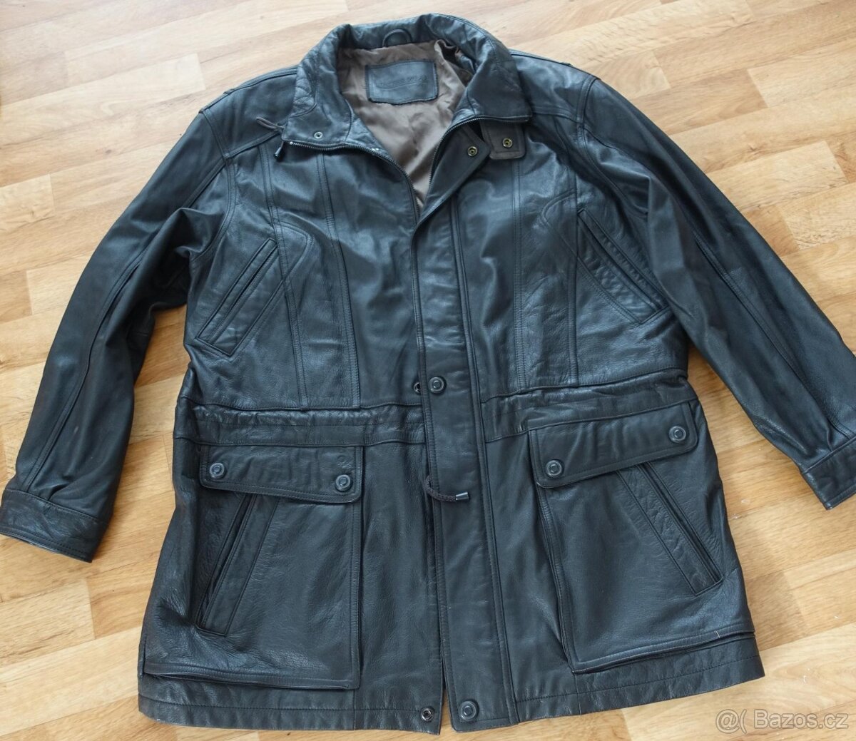 Pánská černá kožená bunda Leather Wear – vel XL