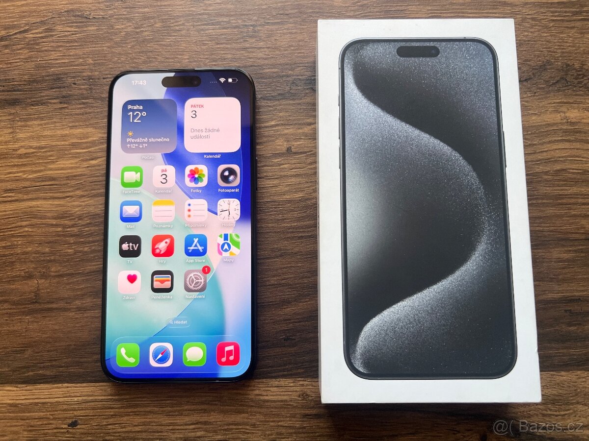 IPhone 15 Pro Max 256GB top stav 93% baterie