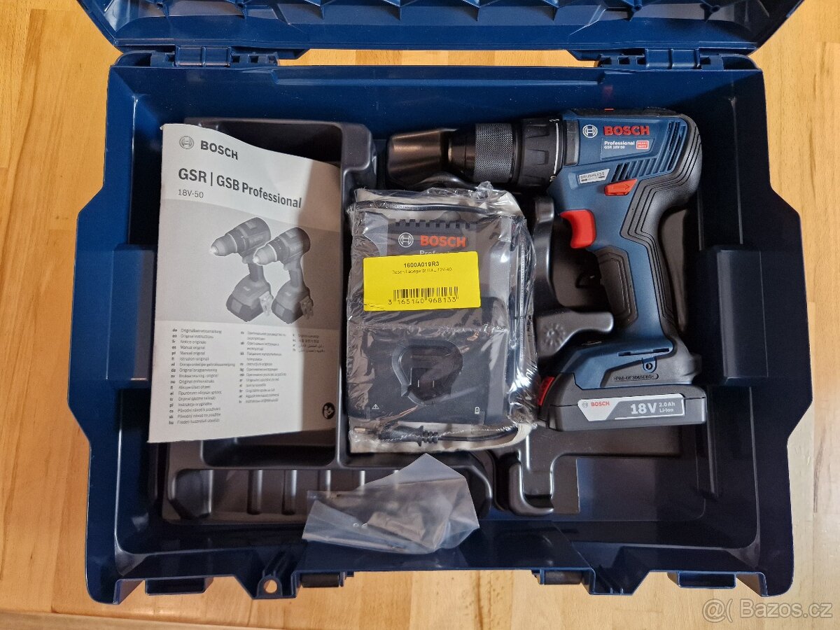 Bosch Akumulátorový vrtací šroubovák GSR 18V-50