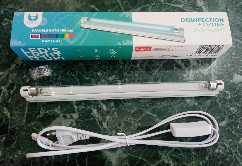 UV Lampa světlo - Germicidní přímý zářič 8W aktivní likvidát