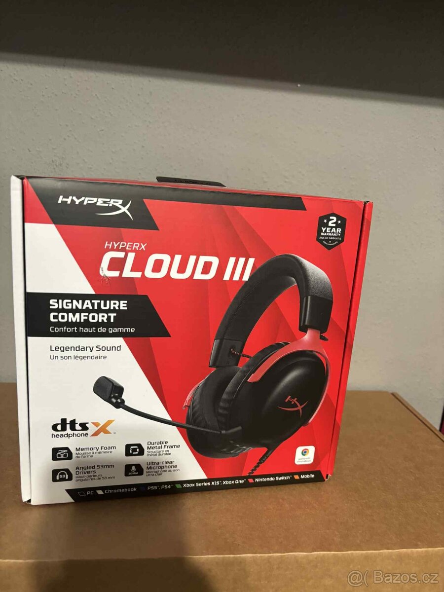 Herní sluchátka HyperX Cloud III Red - Záruka