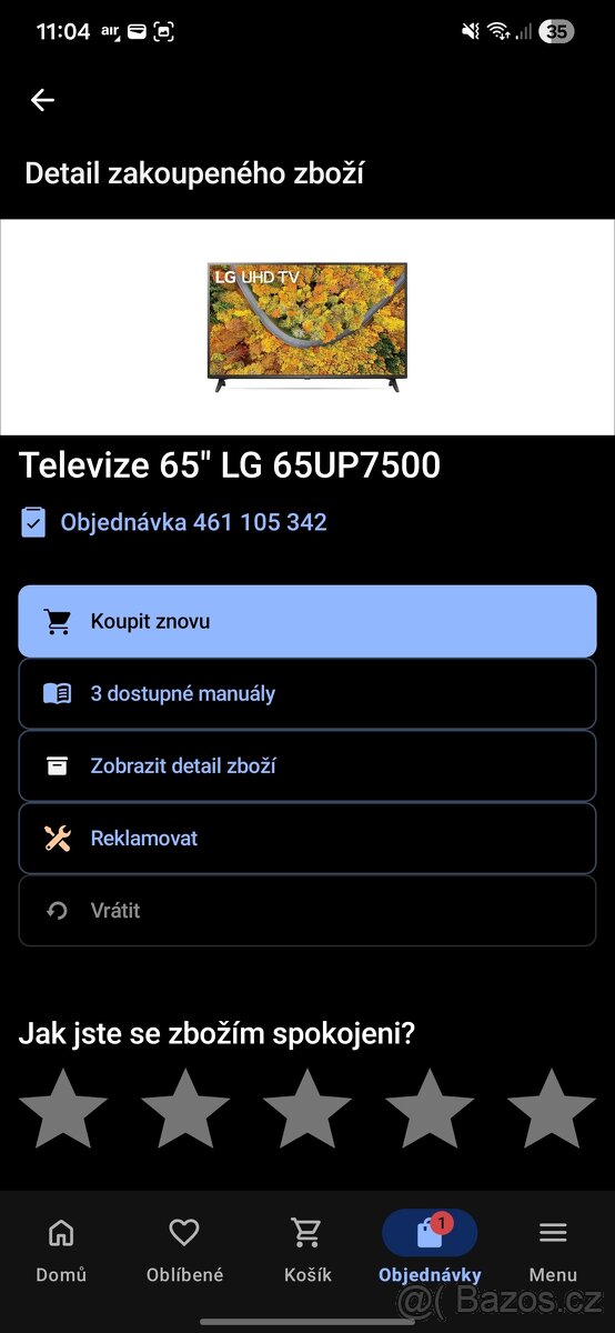 Televize 65" LG 65UP7500