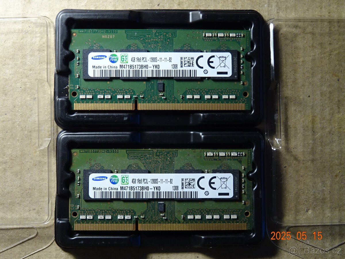 Prodám 8 GB RAM (2x4 GB) do notebooku Samsung