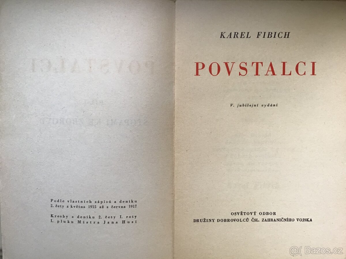 Legionářská beletrie – viz foto