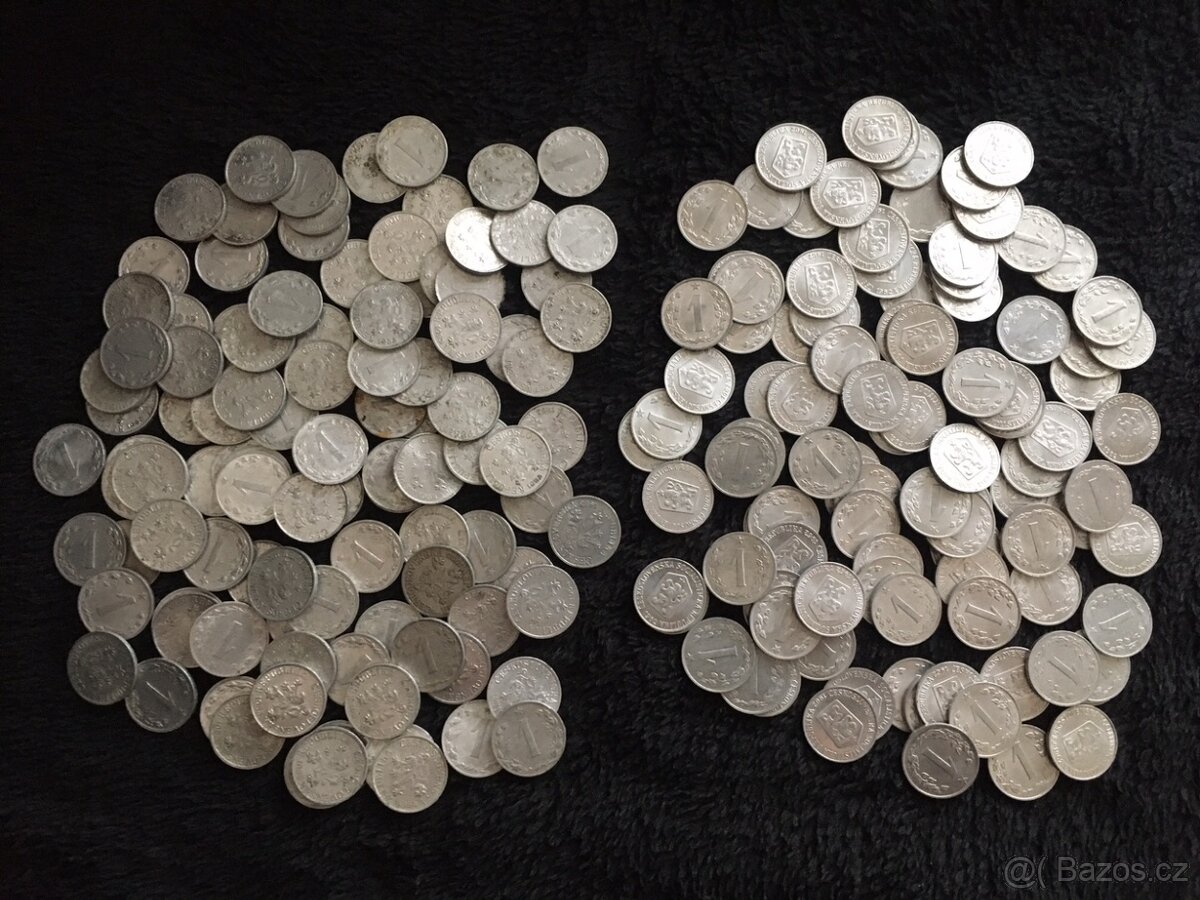 205 kusů 1 haléřů ČSSR, mince Československo, 1953 až 1962