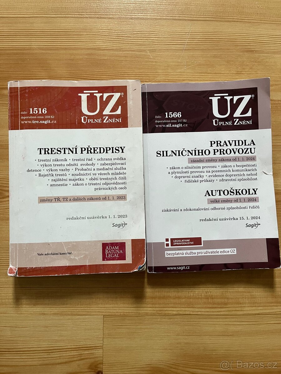 ÚZ trestní předpisy ÚZ pravidla silničního provozu