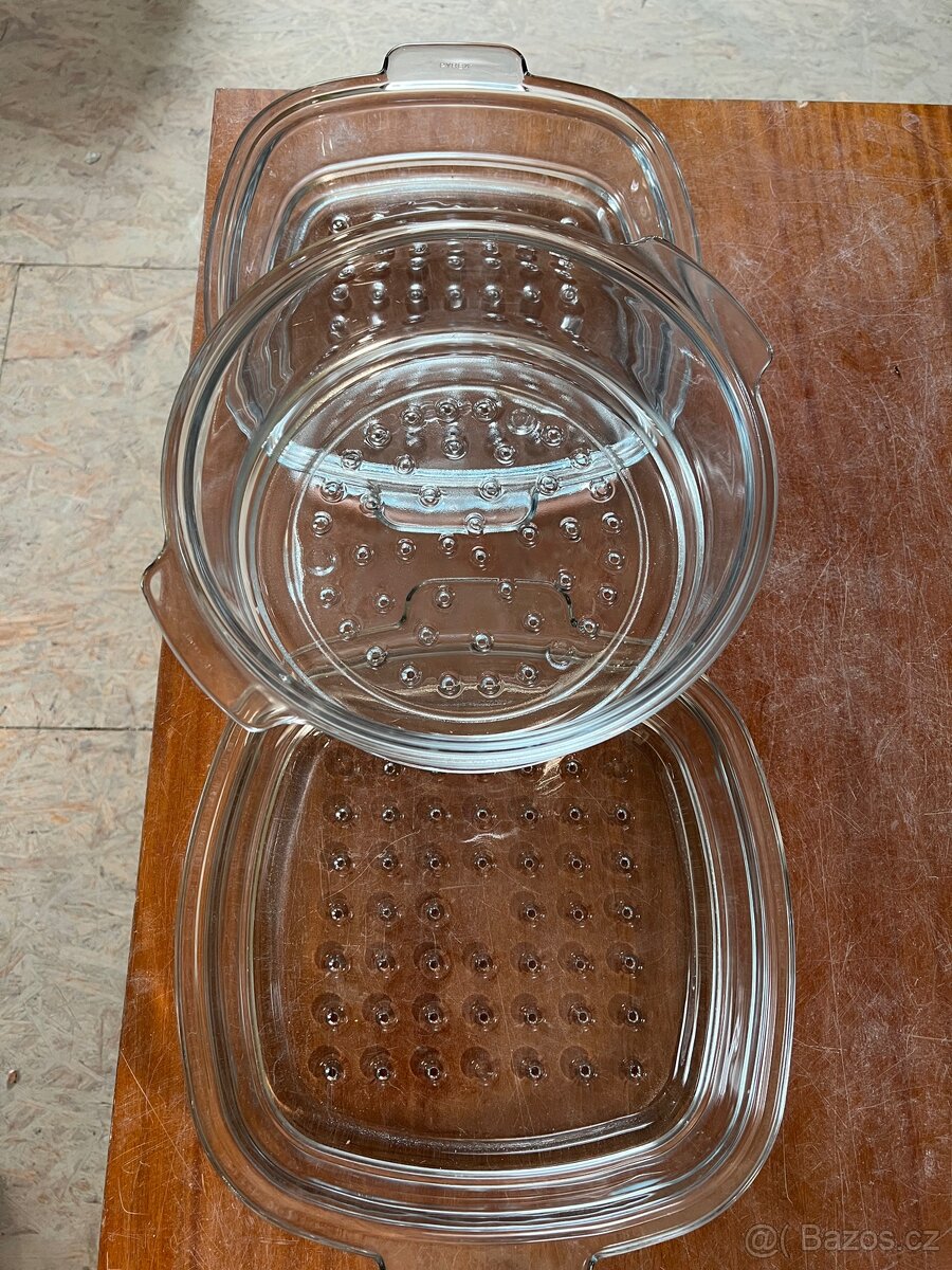 3x Pyrex Skleněný napařovací nástavec